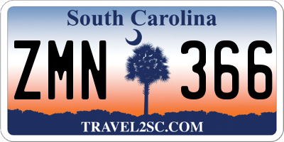SC license plate ZMN366