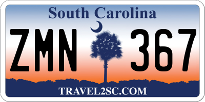 SC license plate ZMN367
