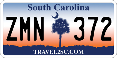 SC license plate ZMN372