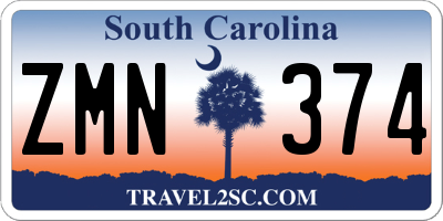 SC license plate ZMN374