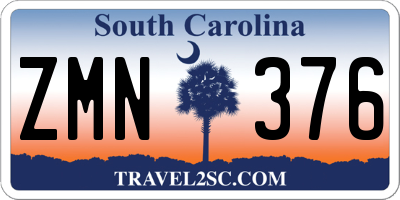 SC license plate ZMN376