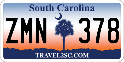 SC license plate ZMN378