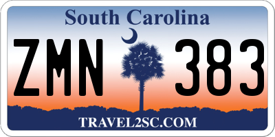 SC license plate ZMN383