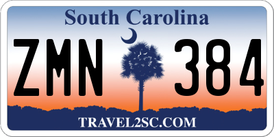 SC license plate ZMN384