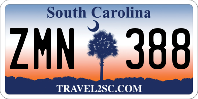 SC license plate ZMN388