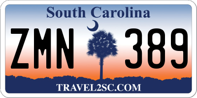 SC license plate ZMN389
