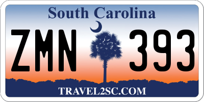 SC license plate ZMN393