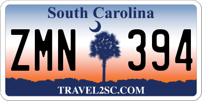 SC license plate ZMN394