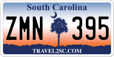 SC license plate ZMN395