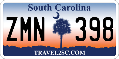 SC license plate ZMN398