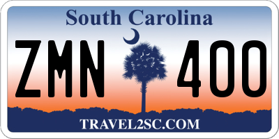 SC license plate ZMN400