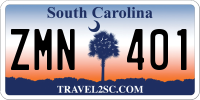 SC license plate ZMN401