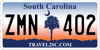 SC license plate ZMN402