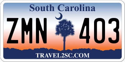 SC license plate ZMN403