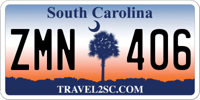 SC license plate ZMN406