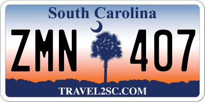 SC license plate ZMN407