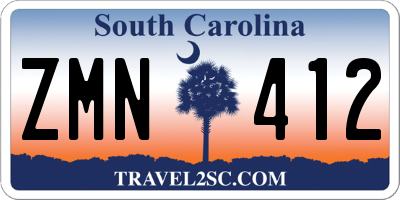 SC license plate ZMN412
