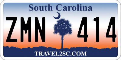 SC license plate ZMN414