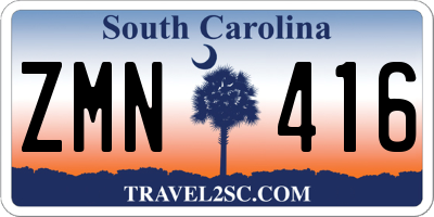 SC license plate ZMN416
