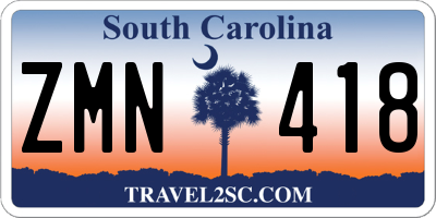 SC license plate ZMN418