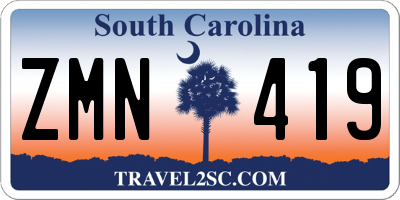 SC license plate ZMN419