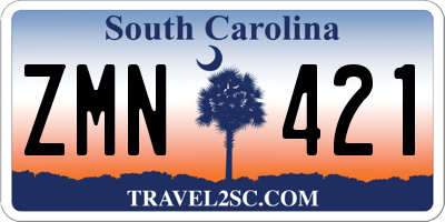SC license plate ZMN421