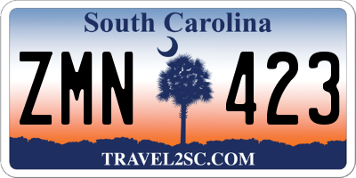 SC license plate ZMN423