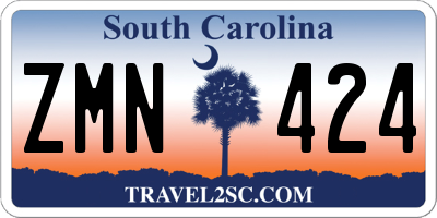 SC license plate ZMN424