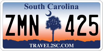 SC license plate ZMN425