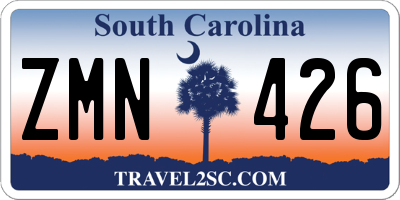 SC license plate ZMN426