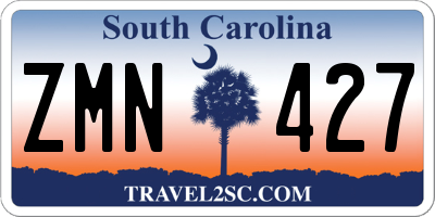 SC license plate ZMN427