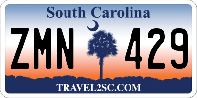 SC license plate ZMN429