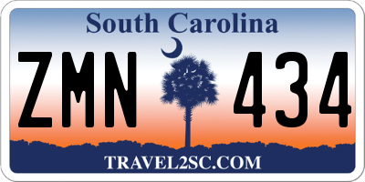 SC license plate ZMN434
