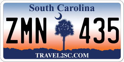 SC license plate ZMN435