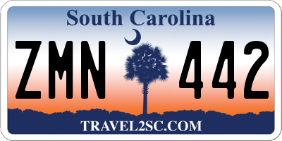 SC license plate ZMN442