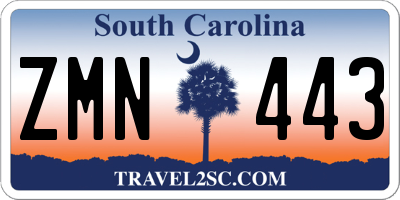 SC license plate ZMN443