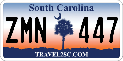 SC license plate ZMN447