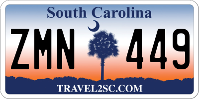 SC license plate ZMN449