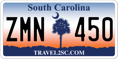 SC license plate ZMN450