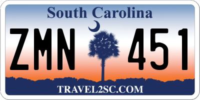 SC license plate ZMN451