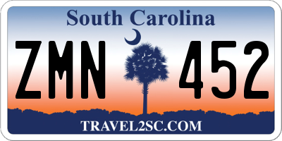 SC license plate ZMN452