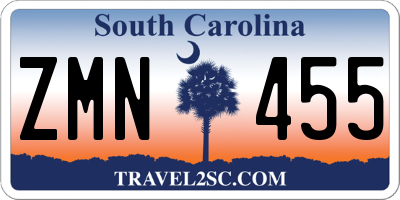 SC license plate ZMN455