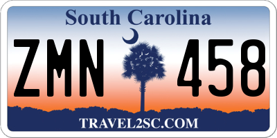 SC license plate ZMN458