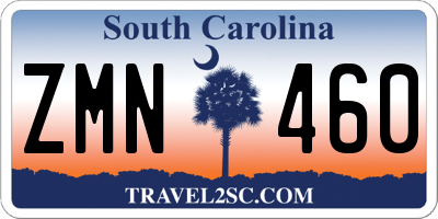 SC license plate ZMN460