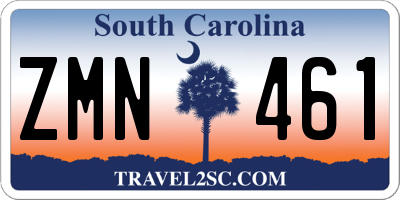 SC license plate ZMN461