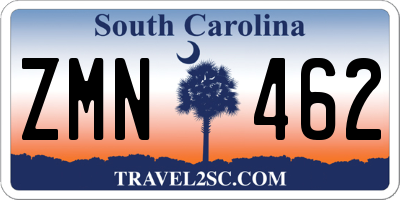 SC license plate ZMN462