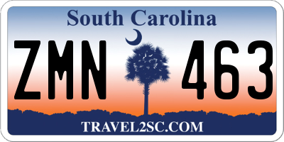 SC license plate ZMN463