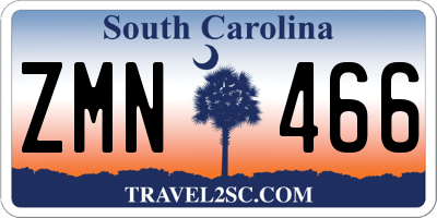 SC license plate ZMN466