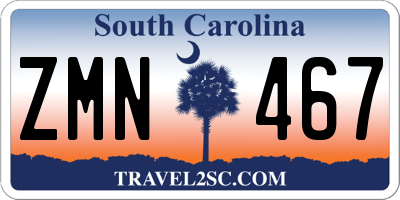 SC license plate ZMN467