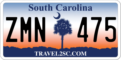 SC license plate ZMN475